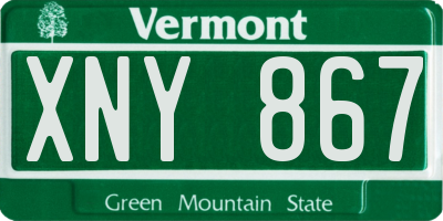 VT license plate XNY867