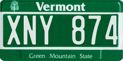 VT license plate XNY874
