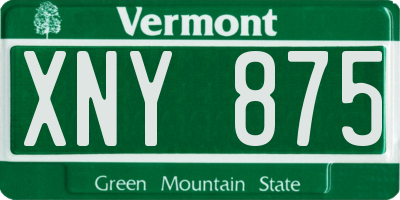 VT license plate XNY875