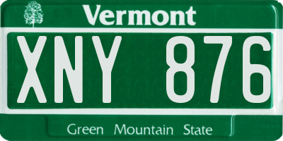 VT license plate XNY876