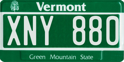 VT license plate XNY880