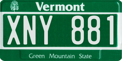 VT license plate XNY881