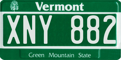 VT license plate XNY882