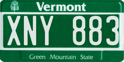 VT license plate XNY883