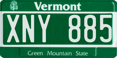 VT license plate XNY885