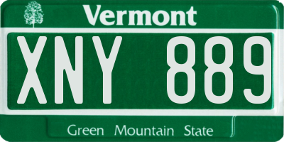 VT license plate XNY889