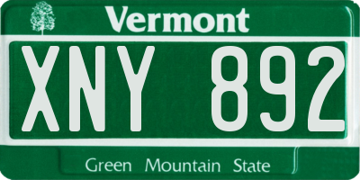 VT license plate XNY892