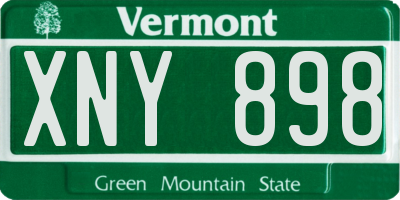 VT license plate XNY898