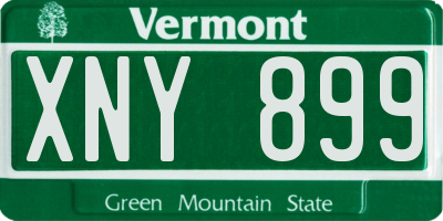 VT license plate XNY899