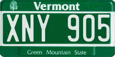 VT license plate XNY905