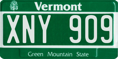 VT license plate XNY909