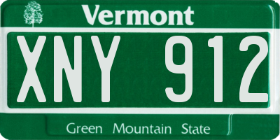 VT license plate XNY912