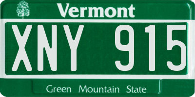 VT license plate XNY915