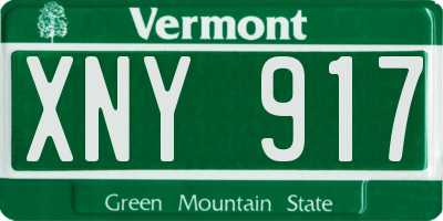 VT license plate XNY917