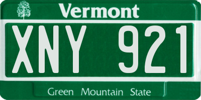VT license plate XNY921