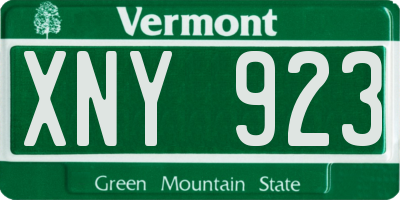 VT license plate XNY923