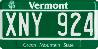 VT license plate XNY924