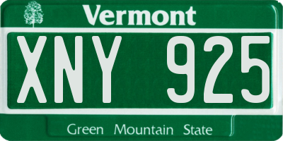 VT license plate XNY925