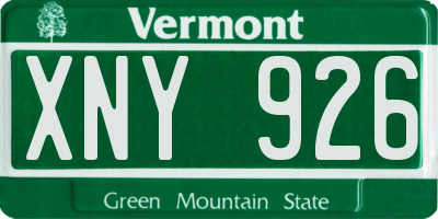 VT license plate XNY926