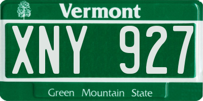 VT license plate XNY927