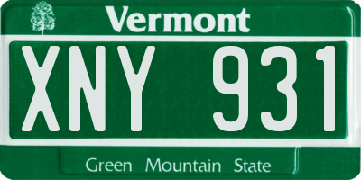 VT license plate XNY931