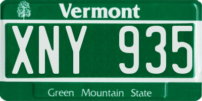 VT license plate XNY935