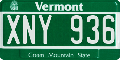 VT license plate XNY936