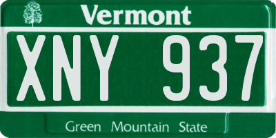 VT license plate XNY937