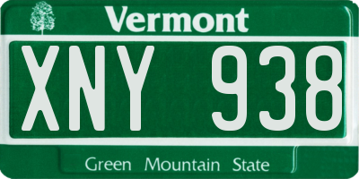 VT license plate XNY938