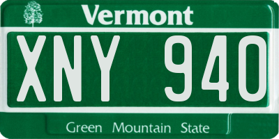 VT license plate XNY940