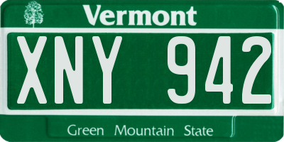 VT license plate XNY942