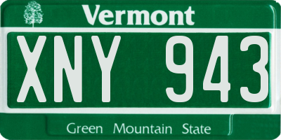 VT license plate XNY943