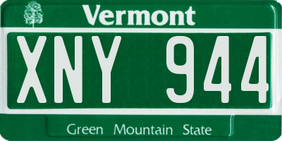 VT license plate XNY944