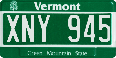VT license plate XNY945