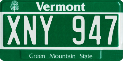 VT license plate XNY947