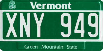 VT license plate XNY949