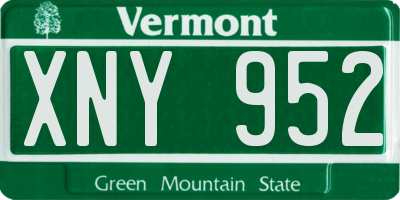 VT license plate XNY952