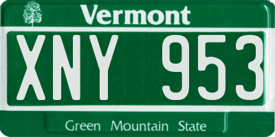 VT license plate XNY953