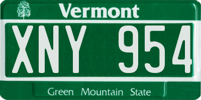 VT license plate XNY954