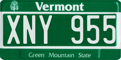 VT license plate XNY955
