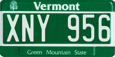 VT license plate XNY956