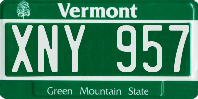 VT license plate XNY957
