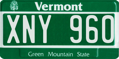 VT license plate XNY960