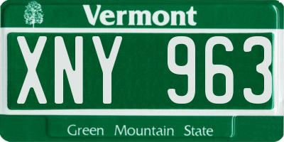 VT license plate XNY963