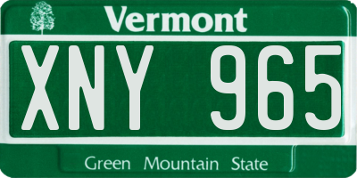 VT license plate XNY965