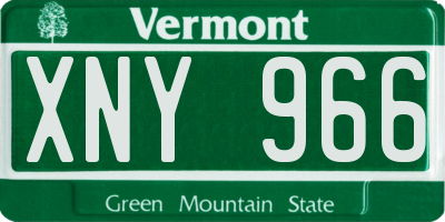 VT license plate XNY966
