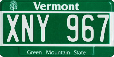 VT license plate XNY967