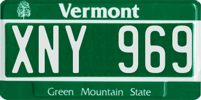 VT license plate XNY969