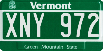 VT license plate XNY972