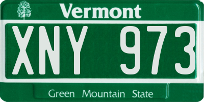 VT license plate XNY973